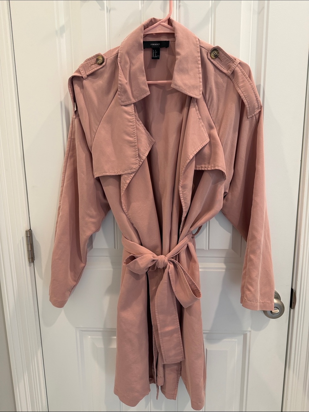 Rosy pink trench coat